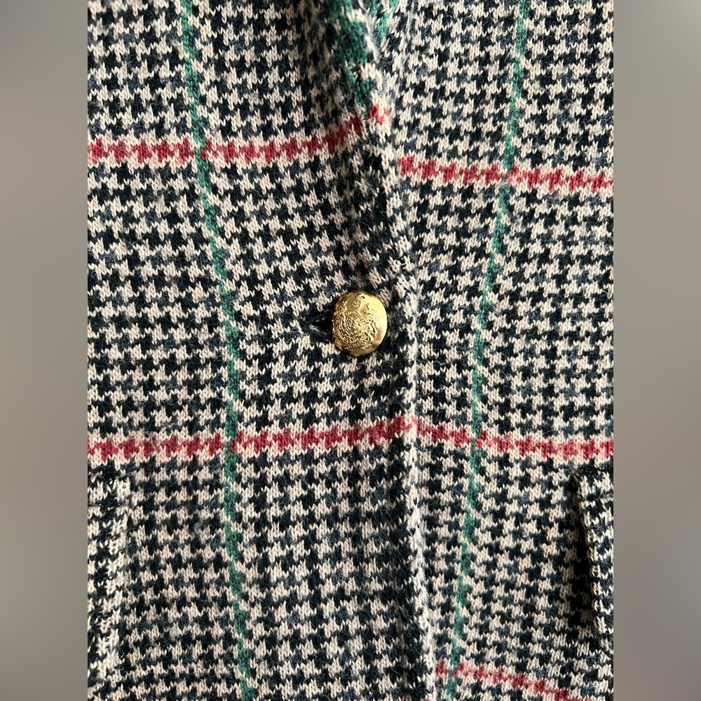Lauren Ralph Lauren Plaid Houndstooth Blazer Tan Black Size L - Picture 4 of 11